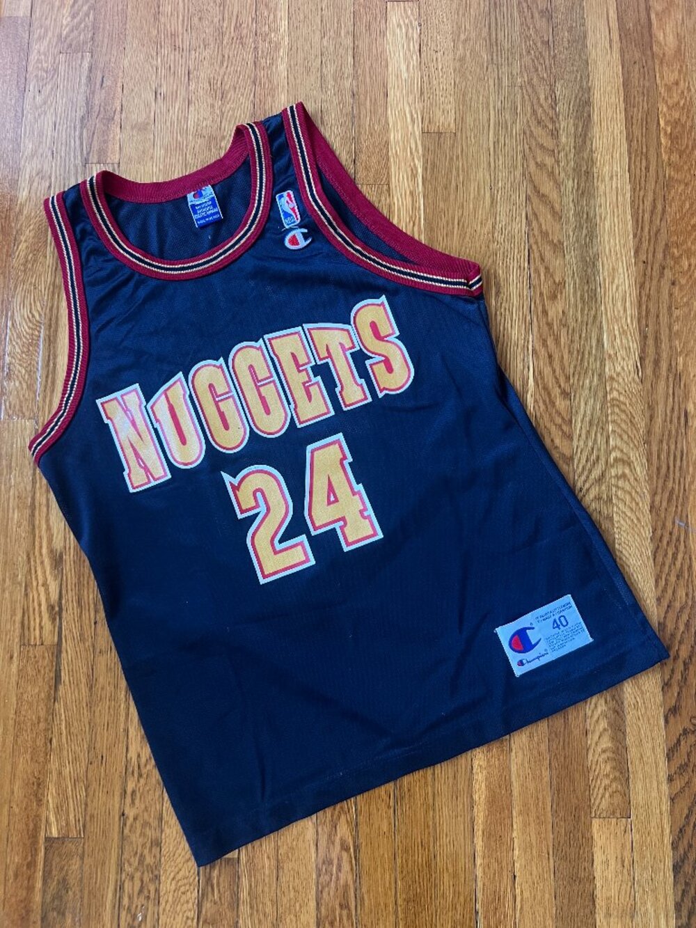 Vintage 90s Antonio McDyess #24 Denver Nuggets Champion Jersey - Size 40